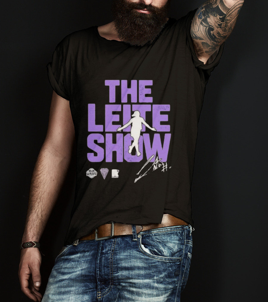 The Leite Show WNBPA Signature Purple Basketball T-Shirt