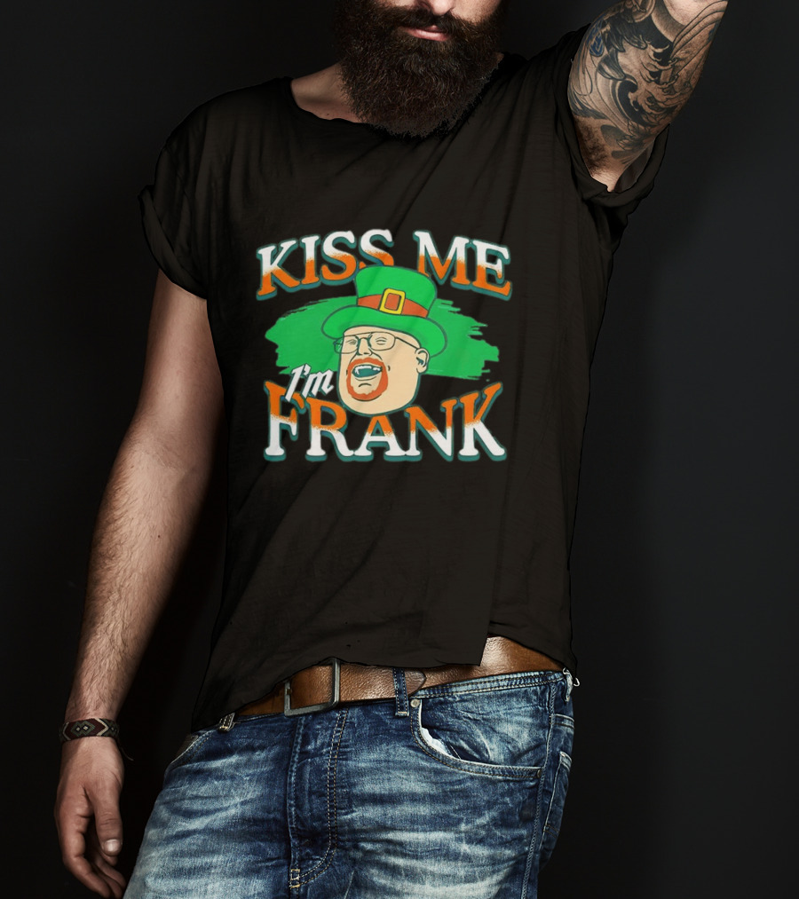 Kiss Me I'm Frank Leprechaun Hat Ginger Beard T-Shirt
