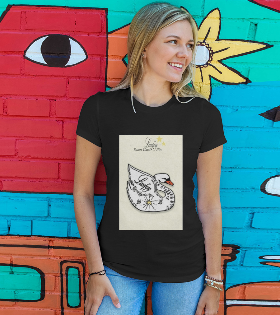 Laufey Swan Card Pin 2025 Stars Event T-Shirt