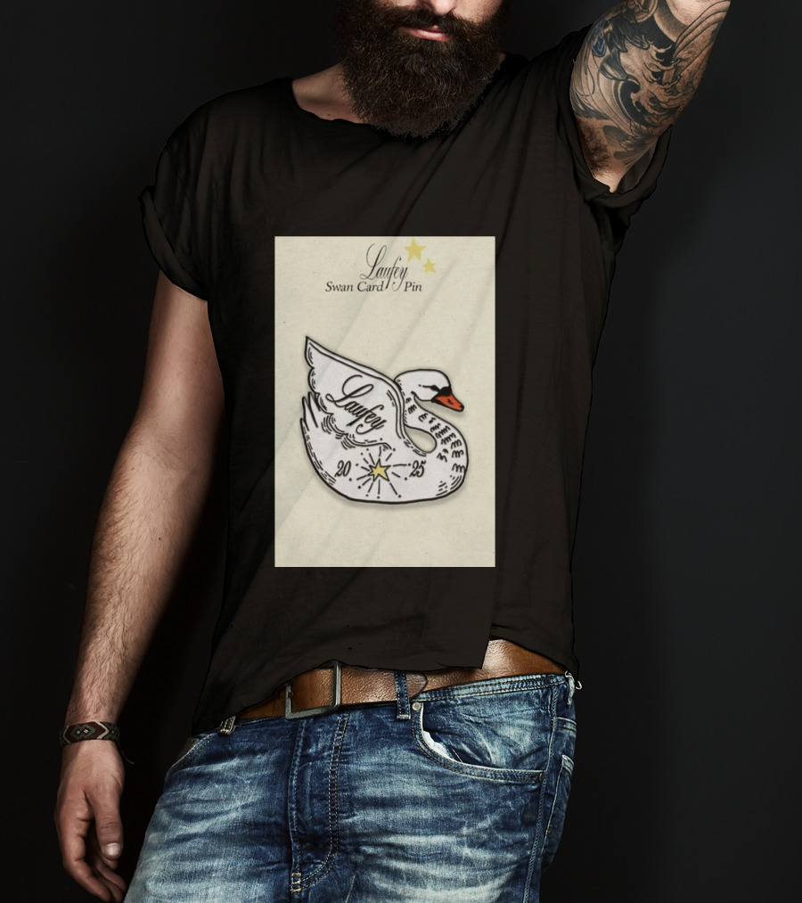 Laufey Swan Card Pin 2025 Stars Event T-Shirt