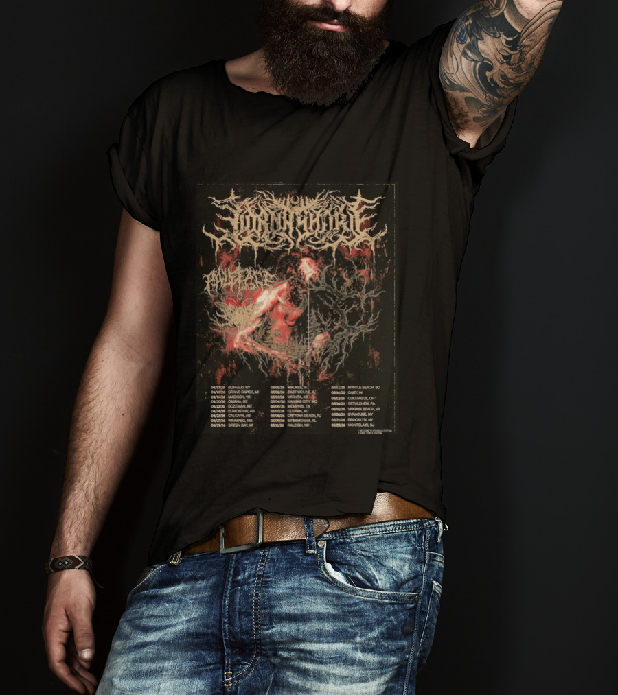 Lorna Shore North America 2026 Tour Dates Featuring Paleface Swiss And Sign Of The Swarm Band Schedule T-Shirt