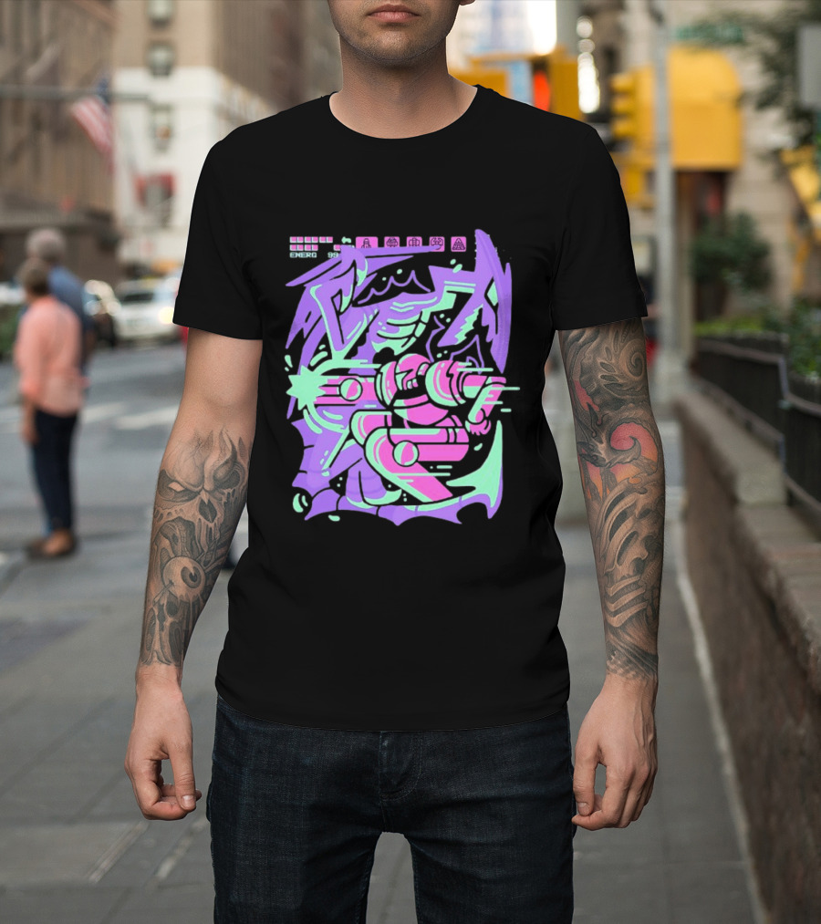 Metroid Space Pirate Skirmish Neon Glitch T-Shirt