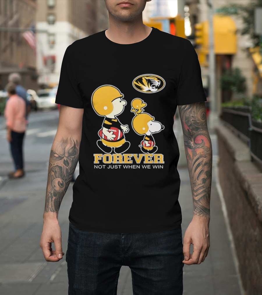 Peanuts Characters Football Mizzou Spirit Forever Not Just When We Win T-Shirt