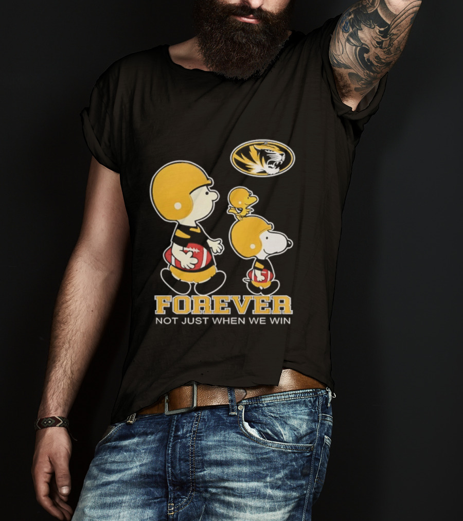 Peanuts Characters Football Mizzou Spirit Forever Not Just When We Win T-Shirt