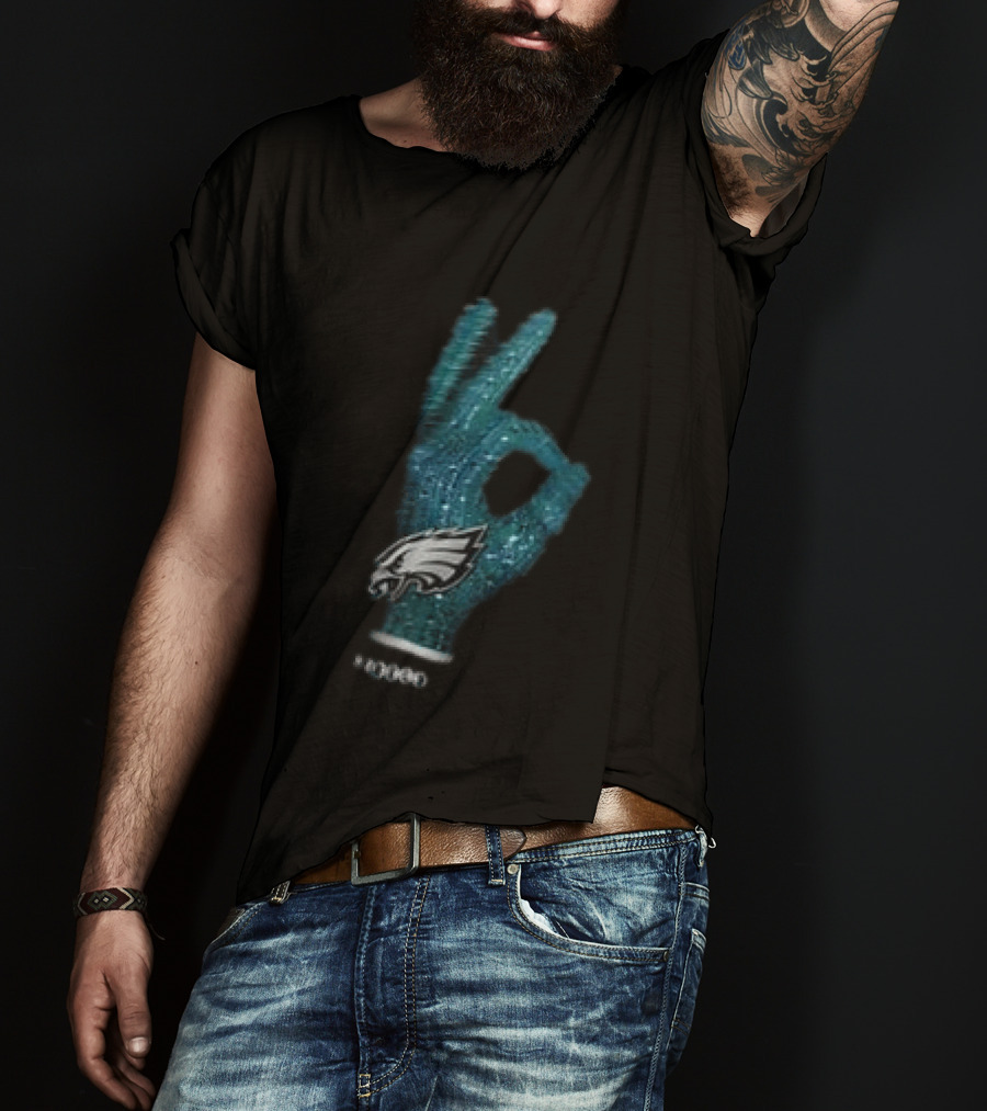 Philadelphia Eagles Glitter Glove OK T-Shirt