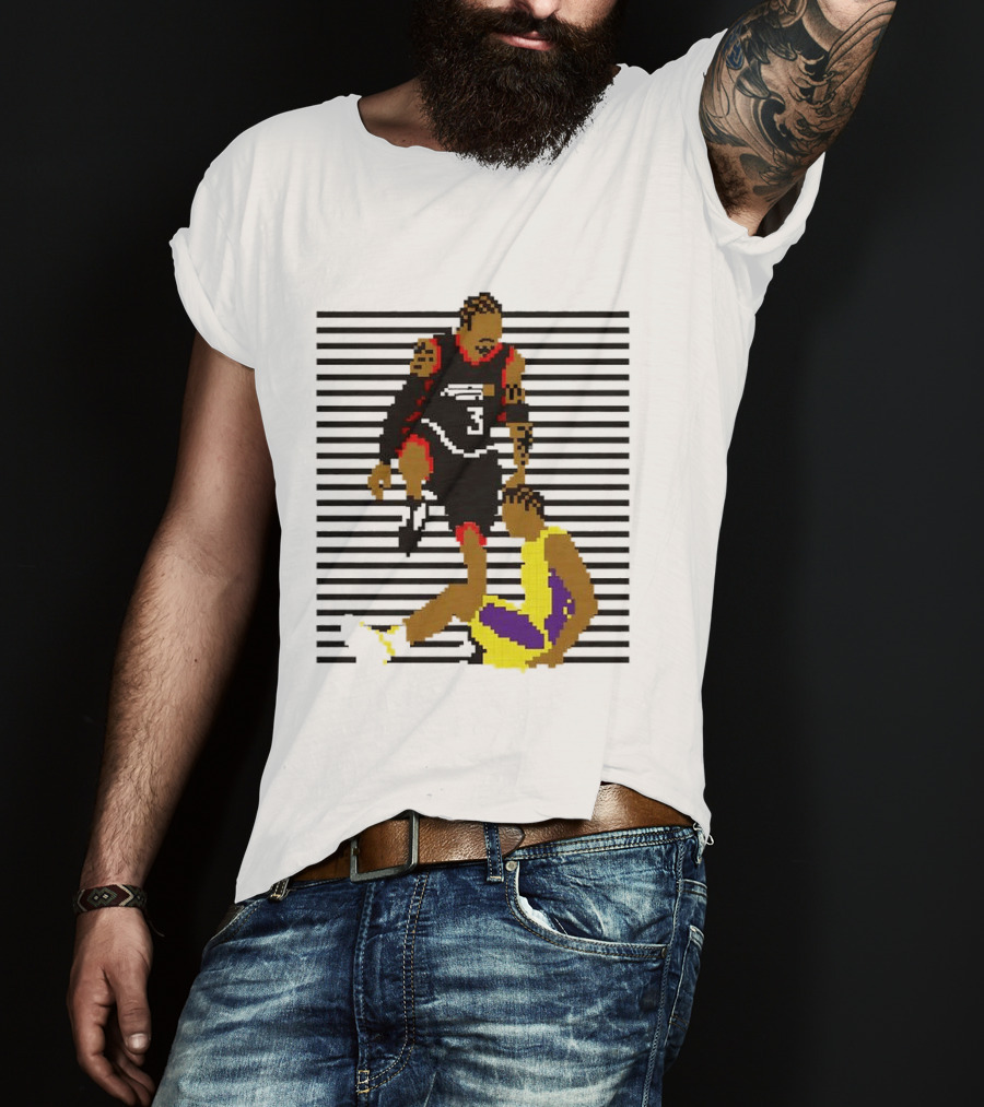 16 Bit Allen Iverson Steps Over Tyronn Lue Basketball Iconic Moment NBA Fans T-Shirt