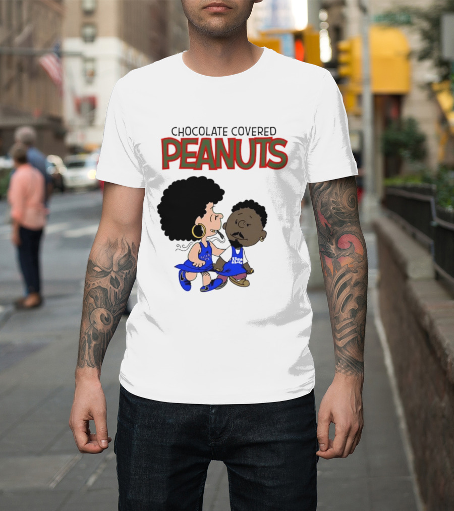 Chocolate Covered Peanuts Characters In Knicks Jerseys T-Shirt