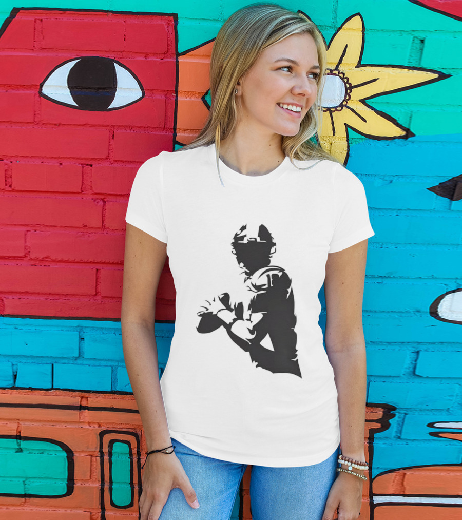 Quarterback Player Silhouette American Football Sports T-Shirt