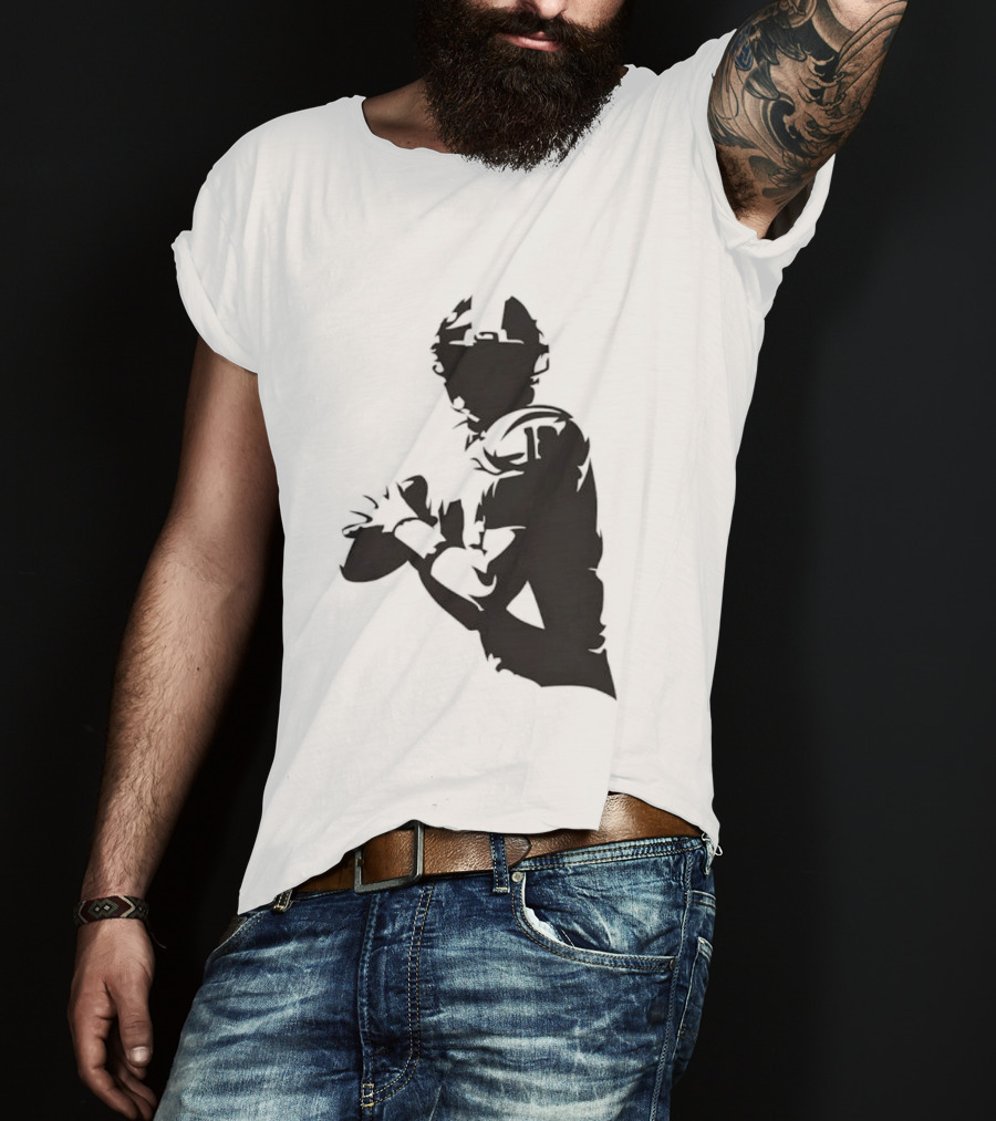 Quarterback Player Silhouette American Football Sports T-Shirt