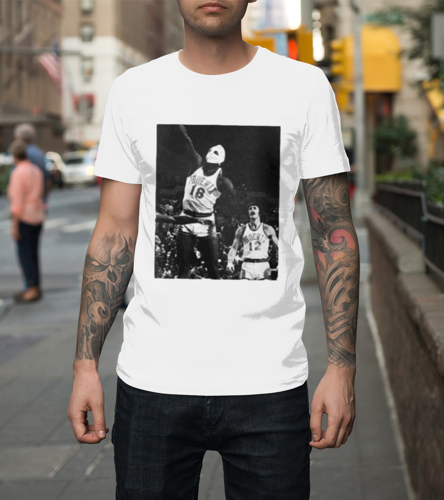 Curtis Perry Wearing Hockey Mask During Phoenix Suns NBA Game T-Shirt