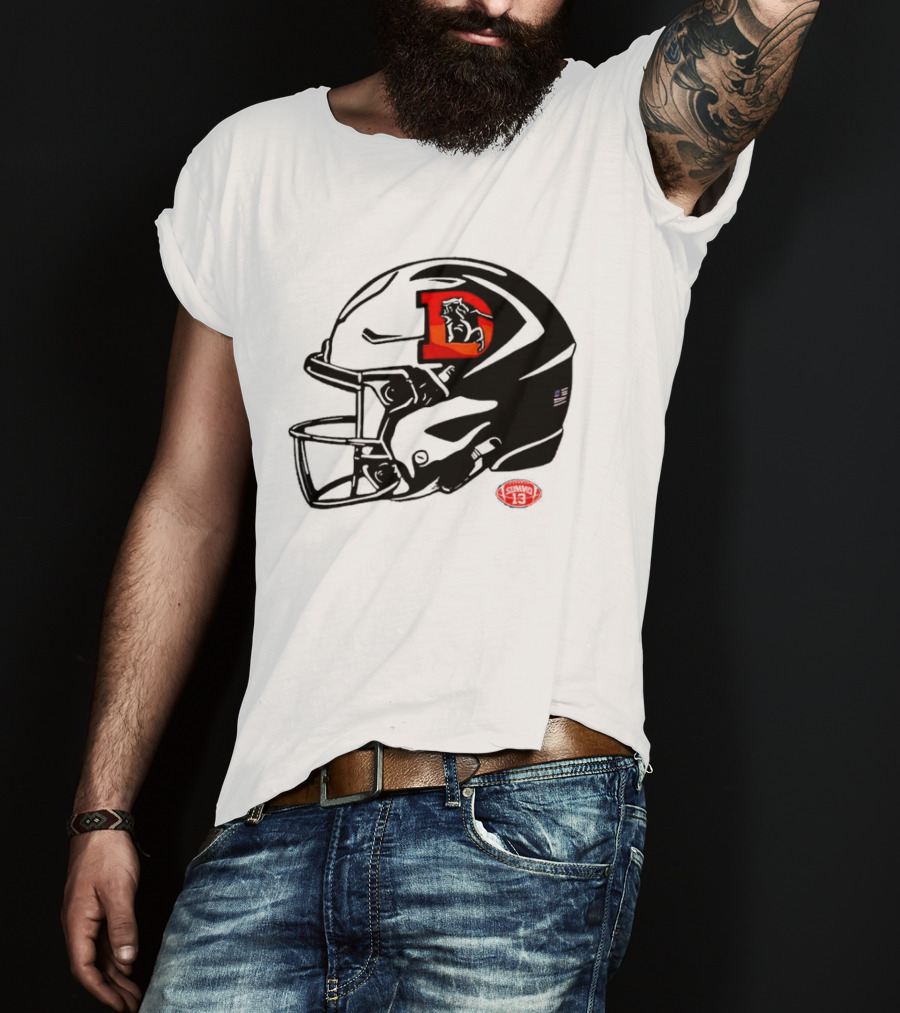 Denver Broncos Vintage D Snowcapped Helmet T-Shirt