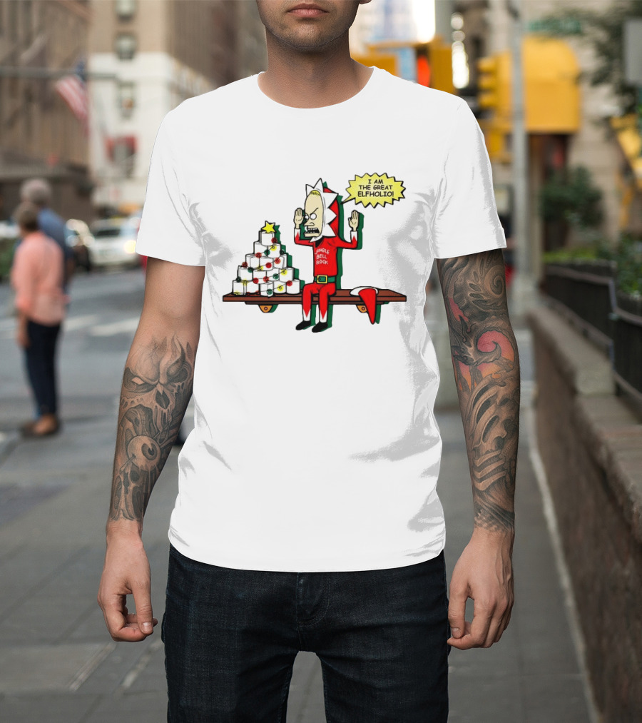 Beavis Jingle Bell Rock I Am The Great Elfholio Christmas T-Shirt