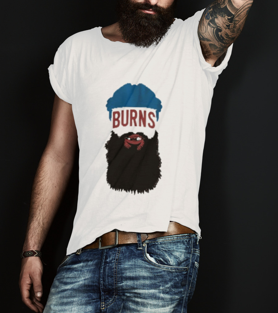 Brent Burns Beard Blue And Red Text Colorado Hockey Fan T-Shirt