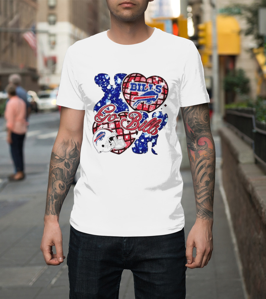 Buffalo Bills Go Bills Heart Valentine's Day Football T-Shirt