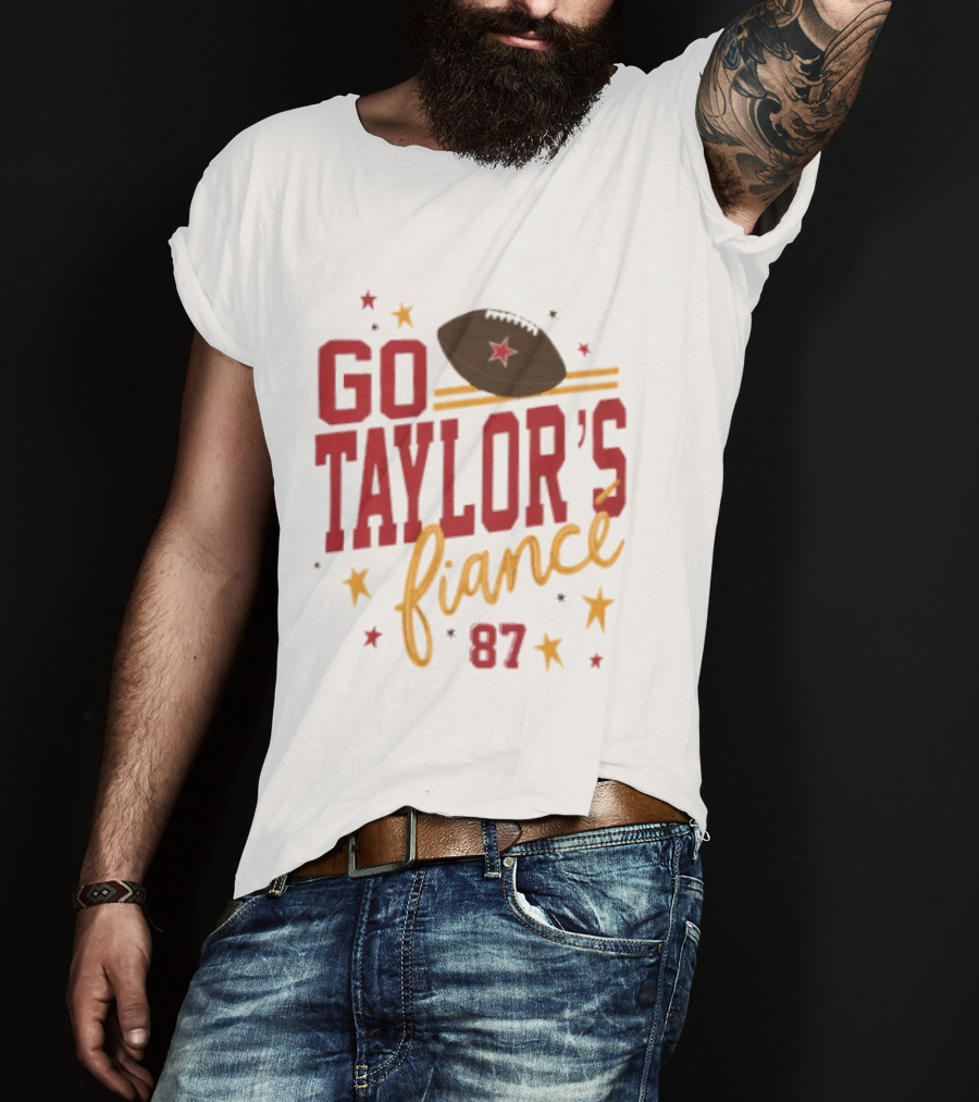 Go Taylor's Fiancé 87 Football Stars And Stripes T-Shirt