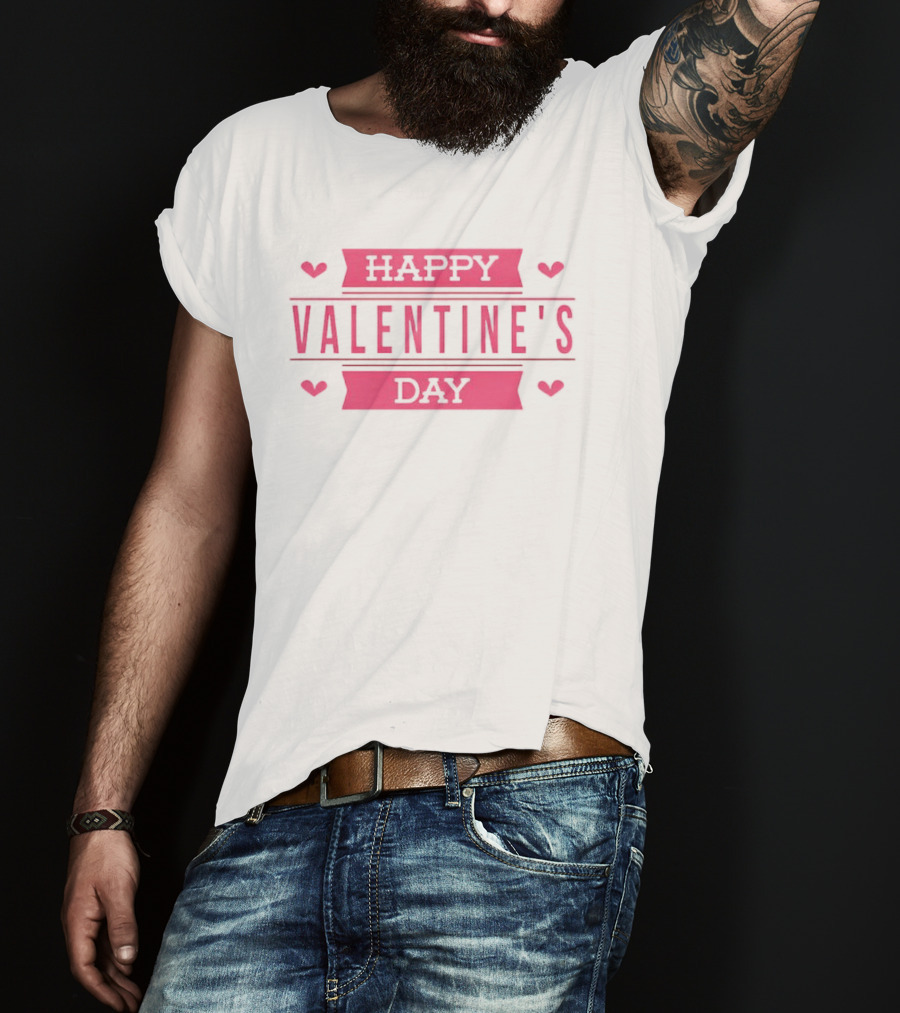 Happy Valentine's Day Pink Hearts Celebration T-Shirt
