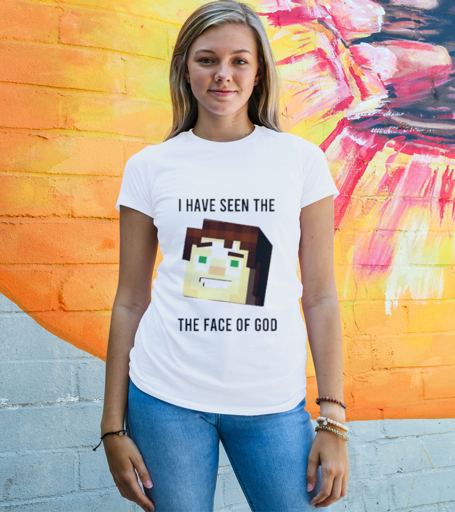 I Have Seen The Face Of God Minecraft Style Pixel T-Shirt
