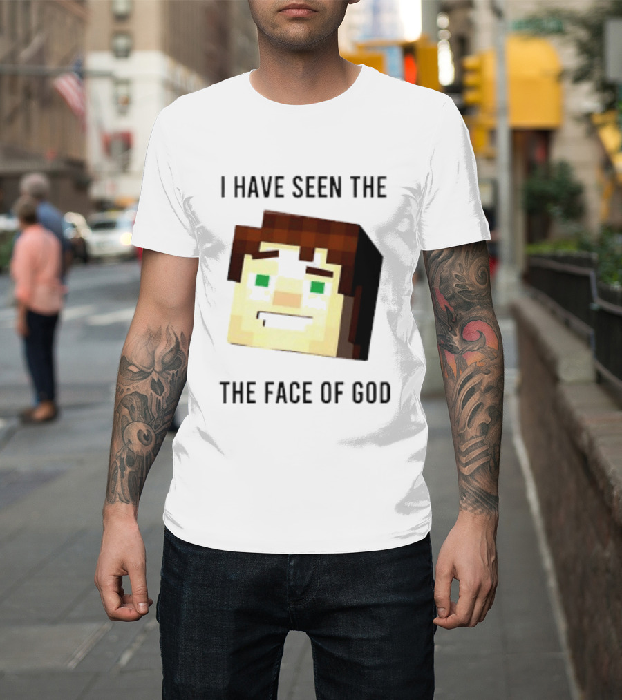 I Have Seen The Face Of God Minecraft Style Pixel T-Shirt