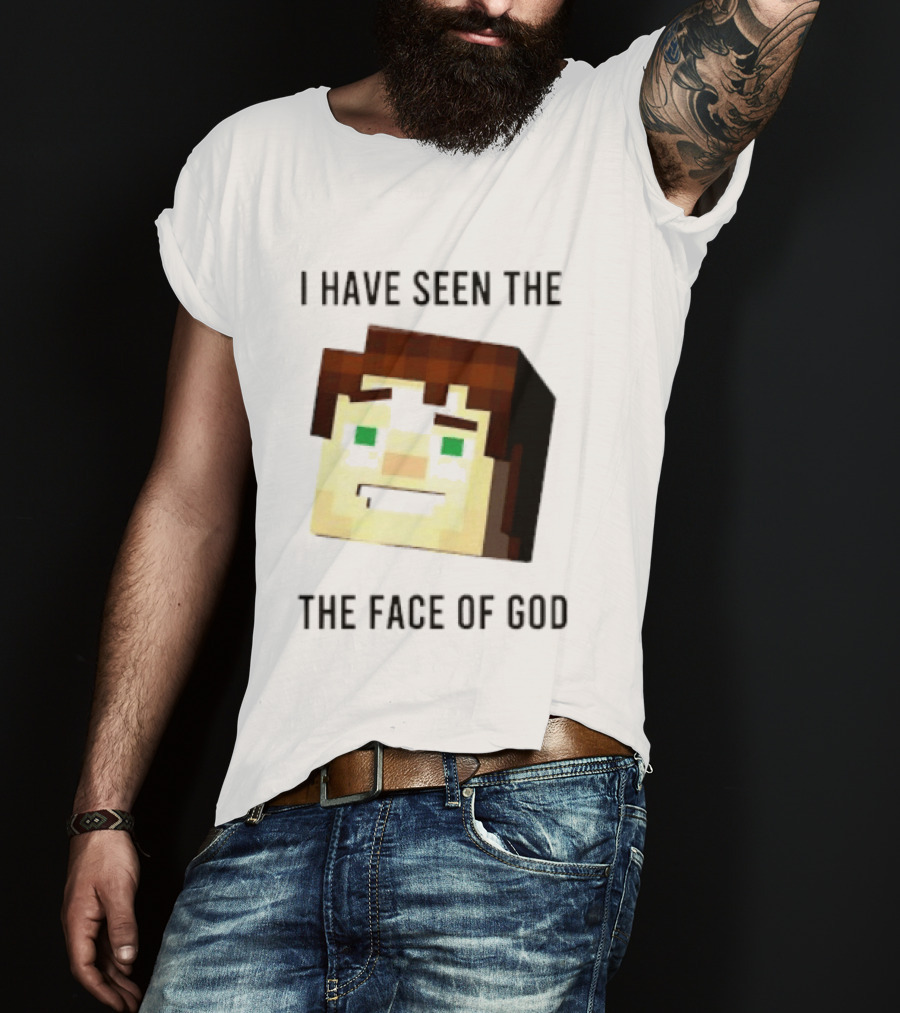 I Have Seen The Face Of God Minecraft Style Pixel T-Shirt