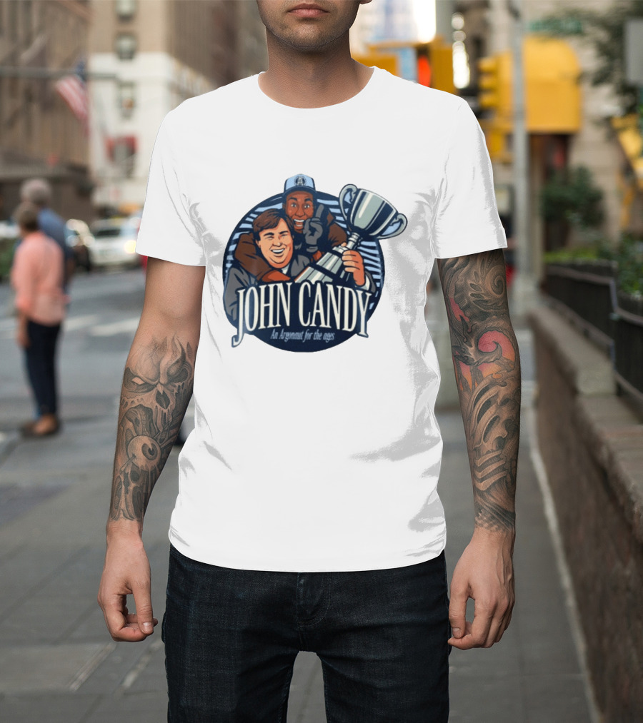 John Candy CFL Argonaut Icon Holding Trophy T-Shirt