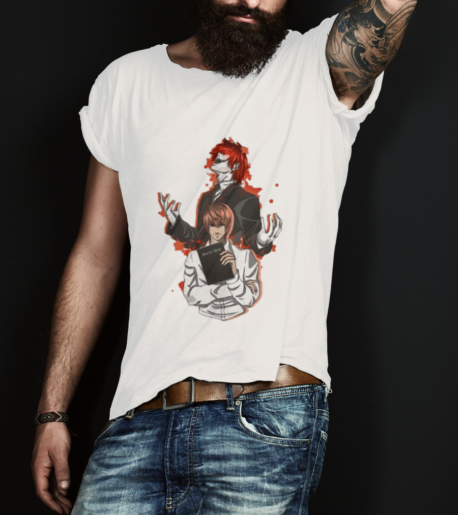 Light Yagami Raito And Ryuk Holding Death Note Anime T-Shirt