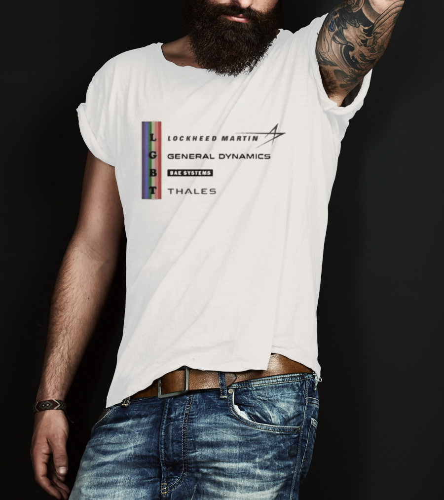 Lockheed Martin General Dynamics BAE Systems Thales LGBT Rainbow Vertical T-Shirt