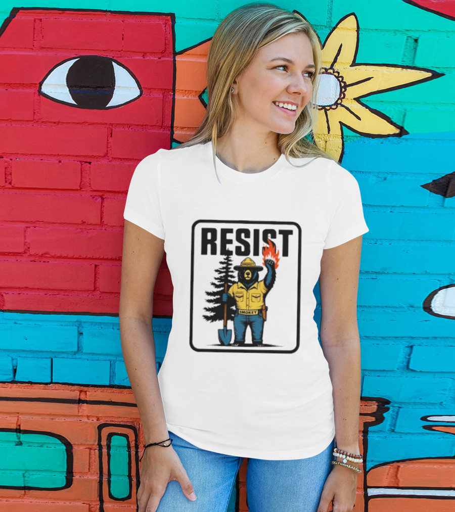 Resist Smokey Fire Prevention Bear California Forest T-Shirt