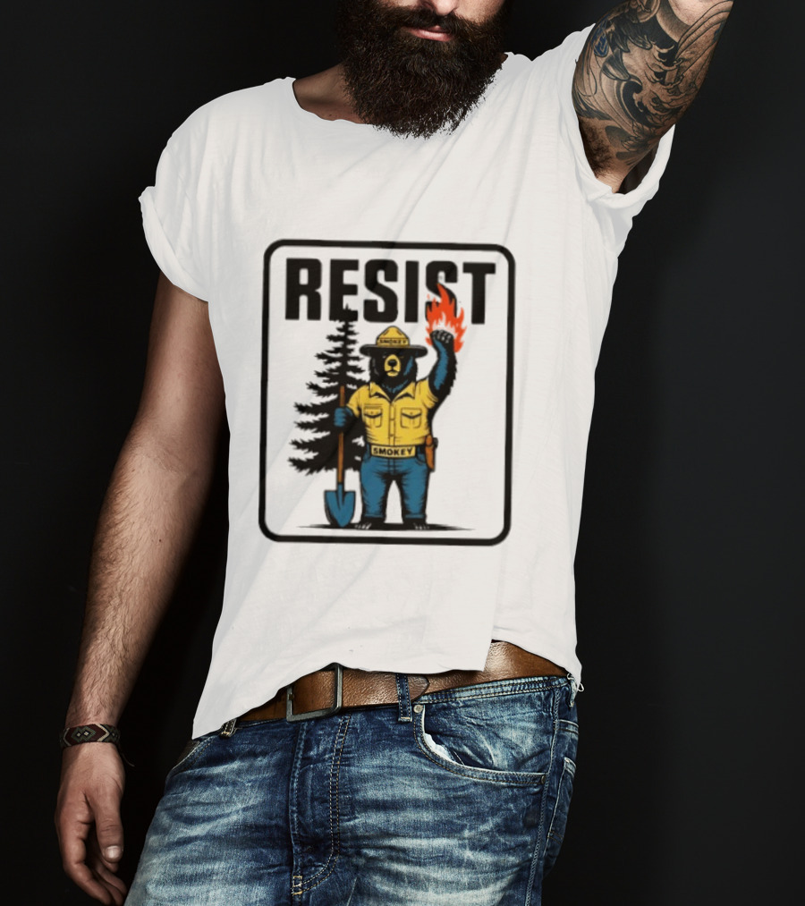 Resist Smokey Fire Prevention Bear California Forest T-Shirt
