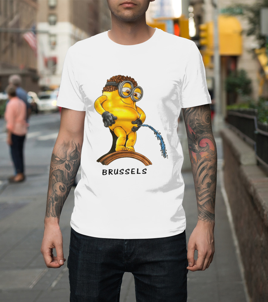 Brussels Pee Minion Parody Manneken Pis T-Shirt