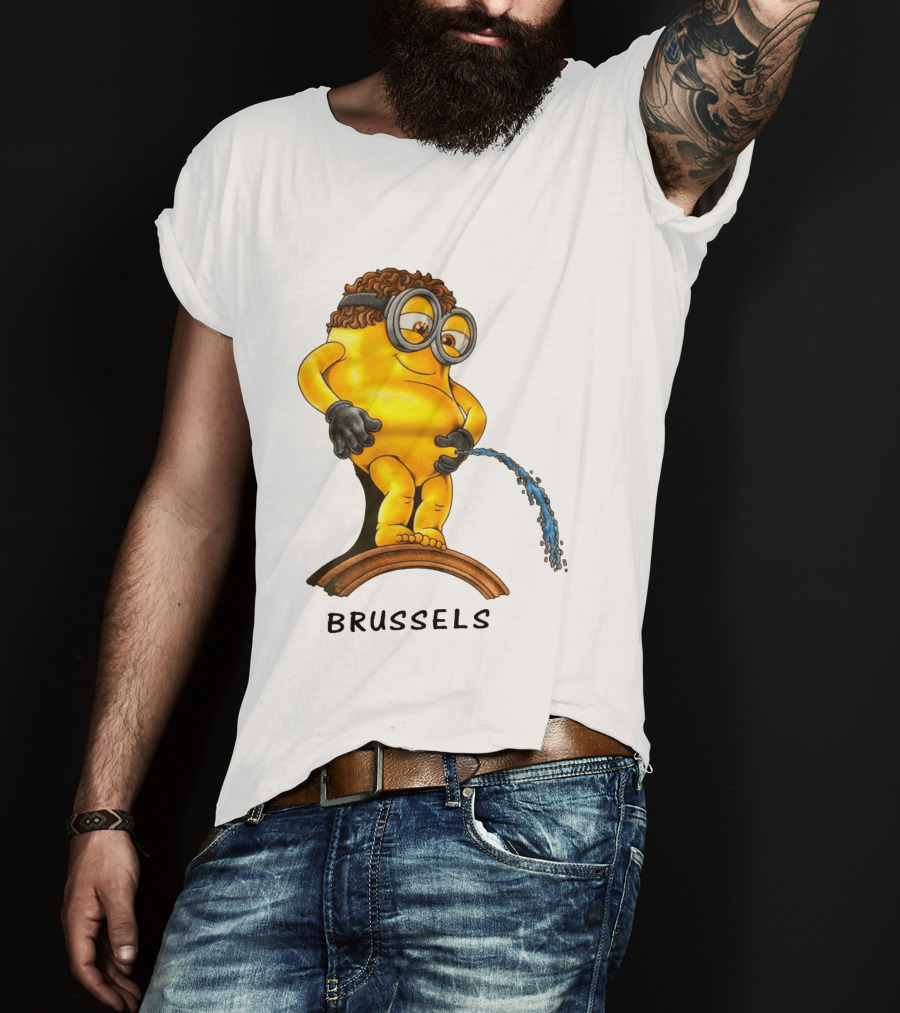 Brussels Pee Minion Parody Manneken Pis T-Shirt