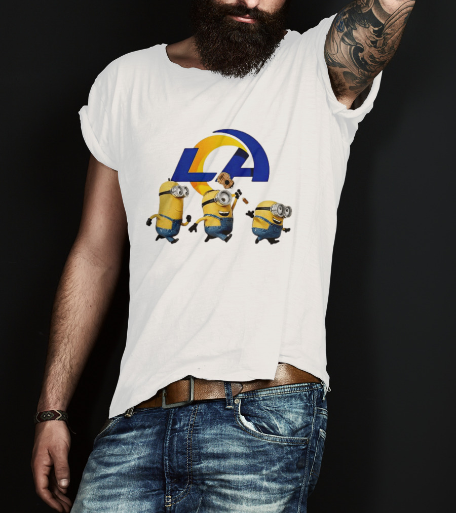 Minions LA Rams Football Team Crossover Fun T-Shirt