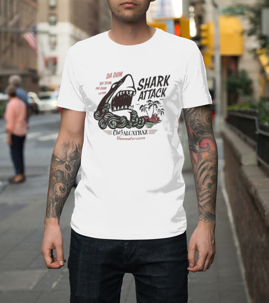Big Wave Shark Attack Che Alcatraz Island California Adventure T-Shirt
