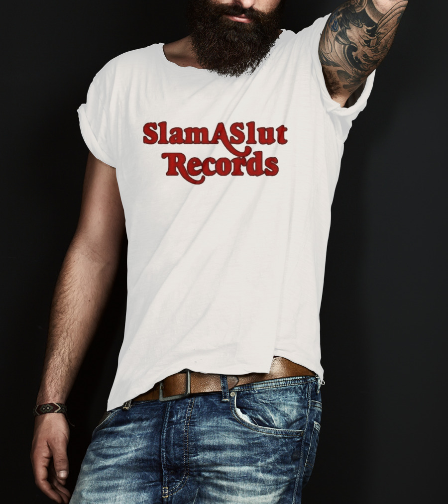 SlamASlut Records Vintage Inspired Music Label T-Shirt