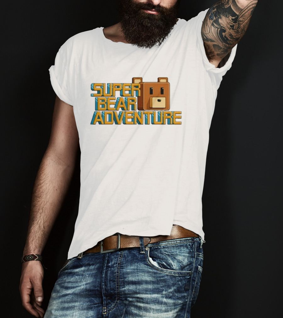 Super Bear Adventure Pixel Art Bear Face T-Shirt