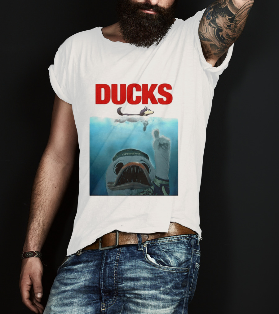 Oregon Ducks Jaws Parody With Washington Huskies Rivalry T-Shirt