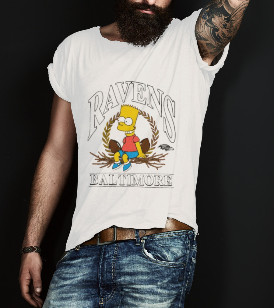 Baltimore Ravens Bart Simpson Crossover 2025 T-Shirt