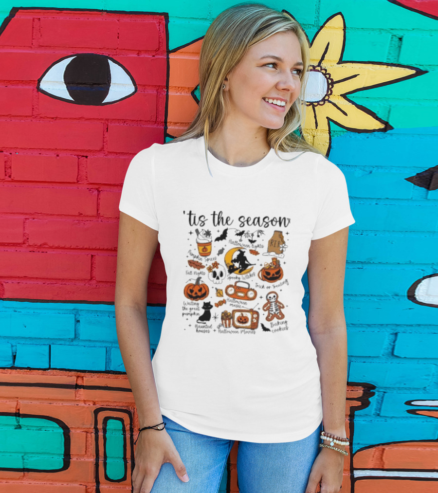 Tis The Season Pumpkin Spices Spooky Witches Halloween Trick Or Treat T-Shirt