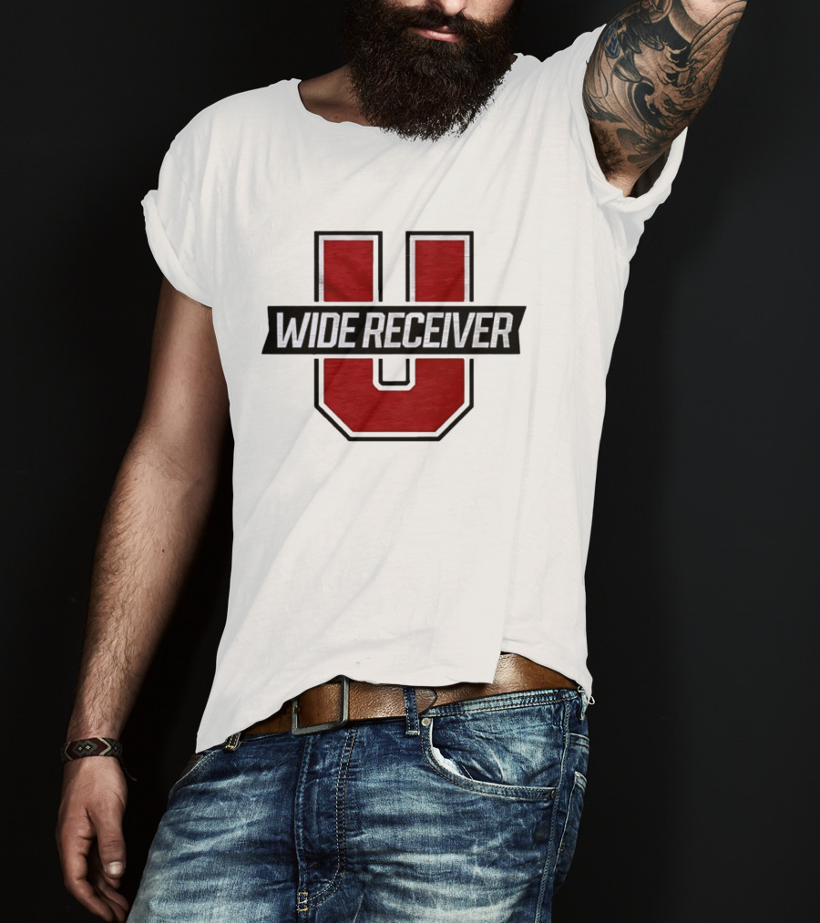 Wide Receiver U Team Red Black Block Lettering T-Shirt