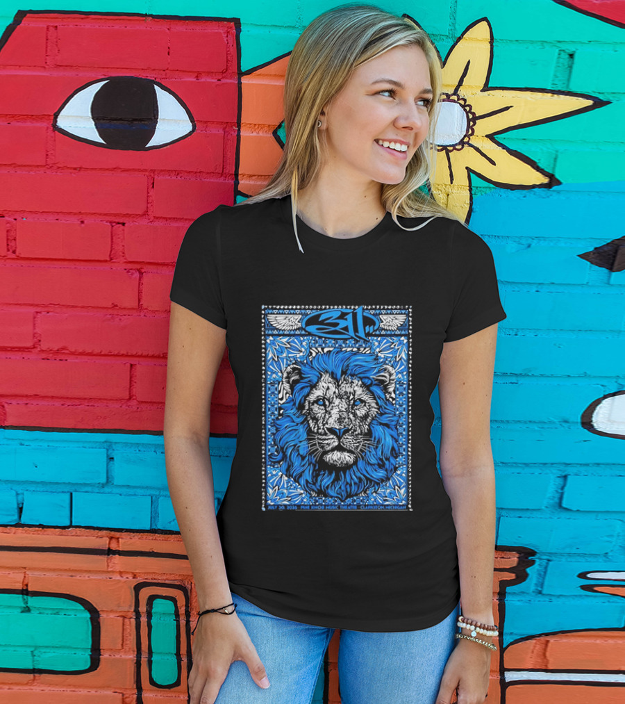 311 Live At Pine Knob Music Theatre July 30 2026 Lion Artwork Clarkson Michigan T-Shirt