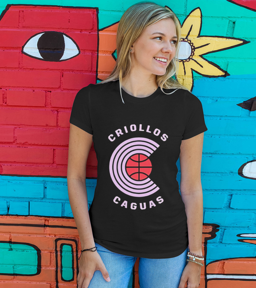 Criollos De Caguas Basketball Team Retro Style Logo Sports T-Shirt