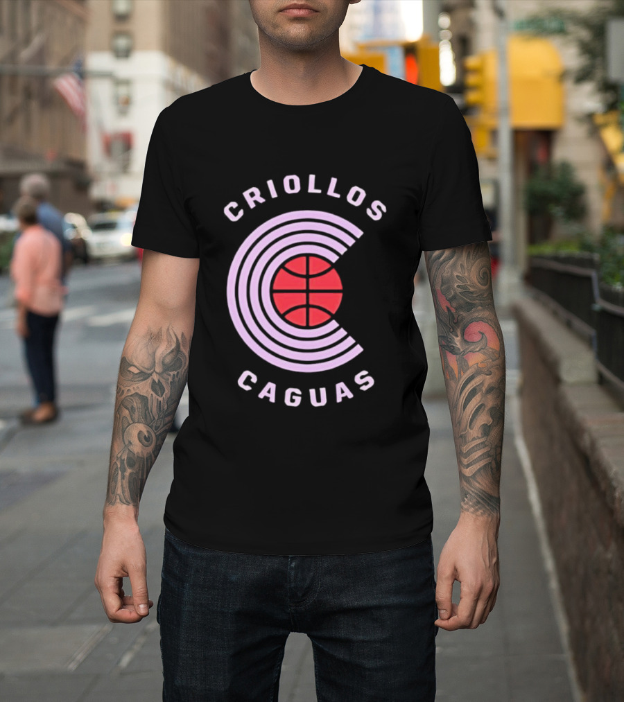 Criollos De Caguas Basketball Team Retro Style Logo Sports T-Shirt