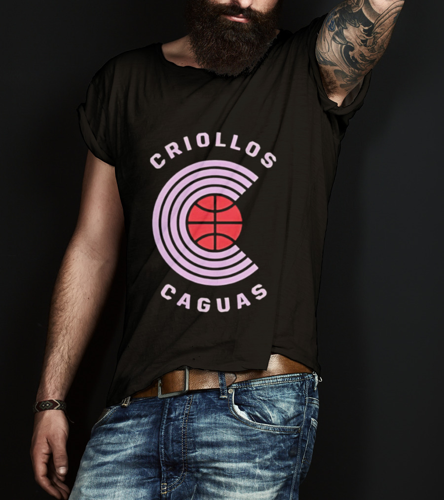 Criollos De Caguas Basketball Team Retro Style Logo Sports T-Shirt