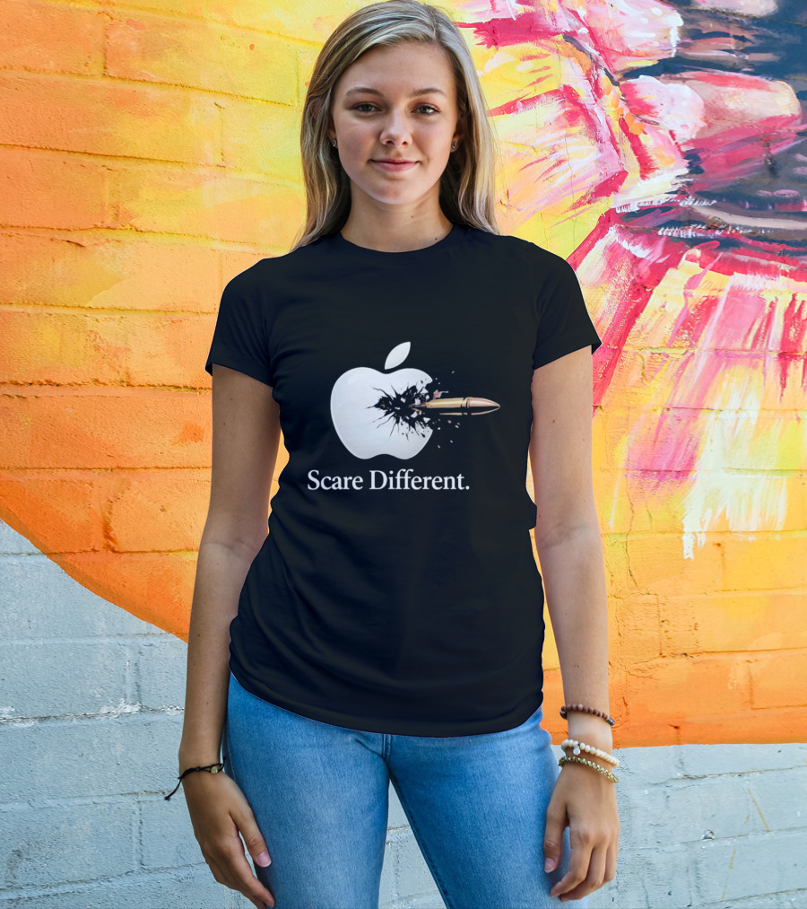 Scare Different Apple Bullet Hole Explosion T-Shirt