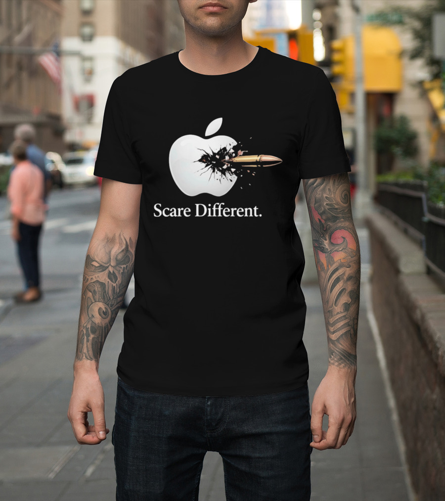 Scare Different Apple Bullet Hole Explosion T-Shirt