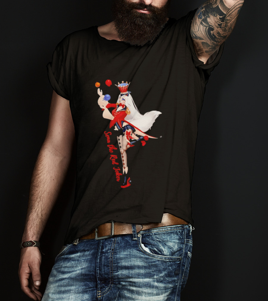 Sena The Red Joker Anime Jester Character With Crown And Juggling Balls T-Shirt