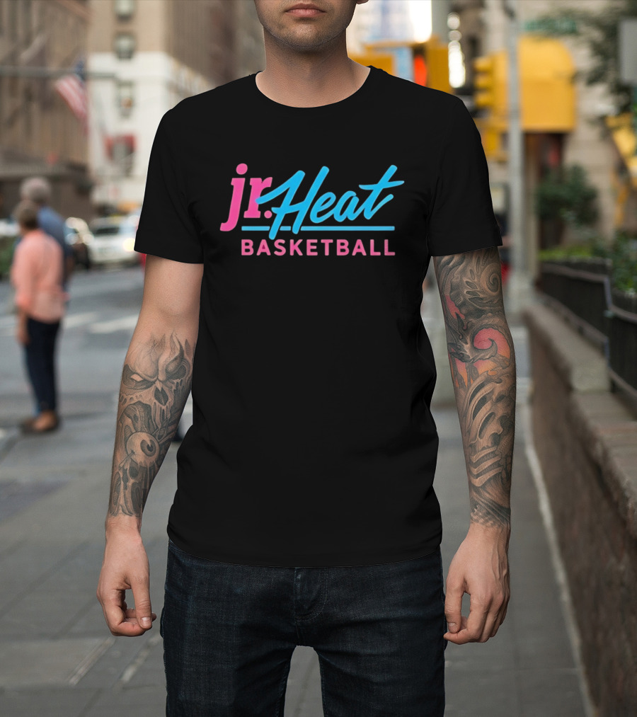 Jr Heat Basketball NBA Youth Sports Bright Neon T-Shirt