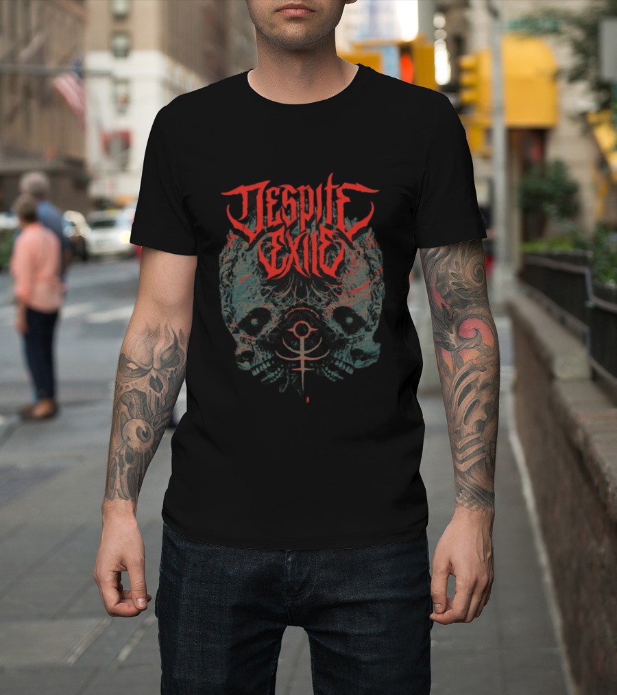 Despite Exile Ever Before Never Again Skull T-Shirt