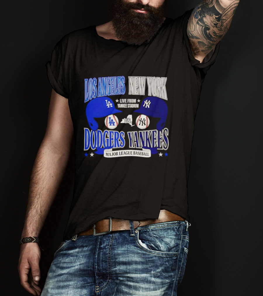 Los Angeles Dodgers Vs New York Yankees Live From Yankee Stadium Major League Baseball T-Shirt
