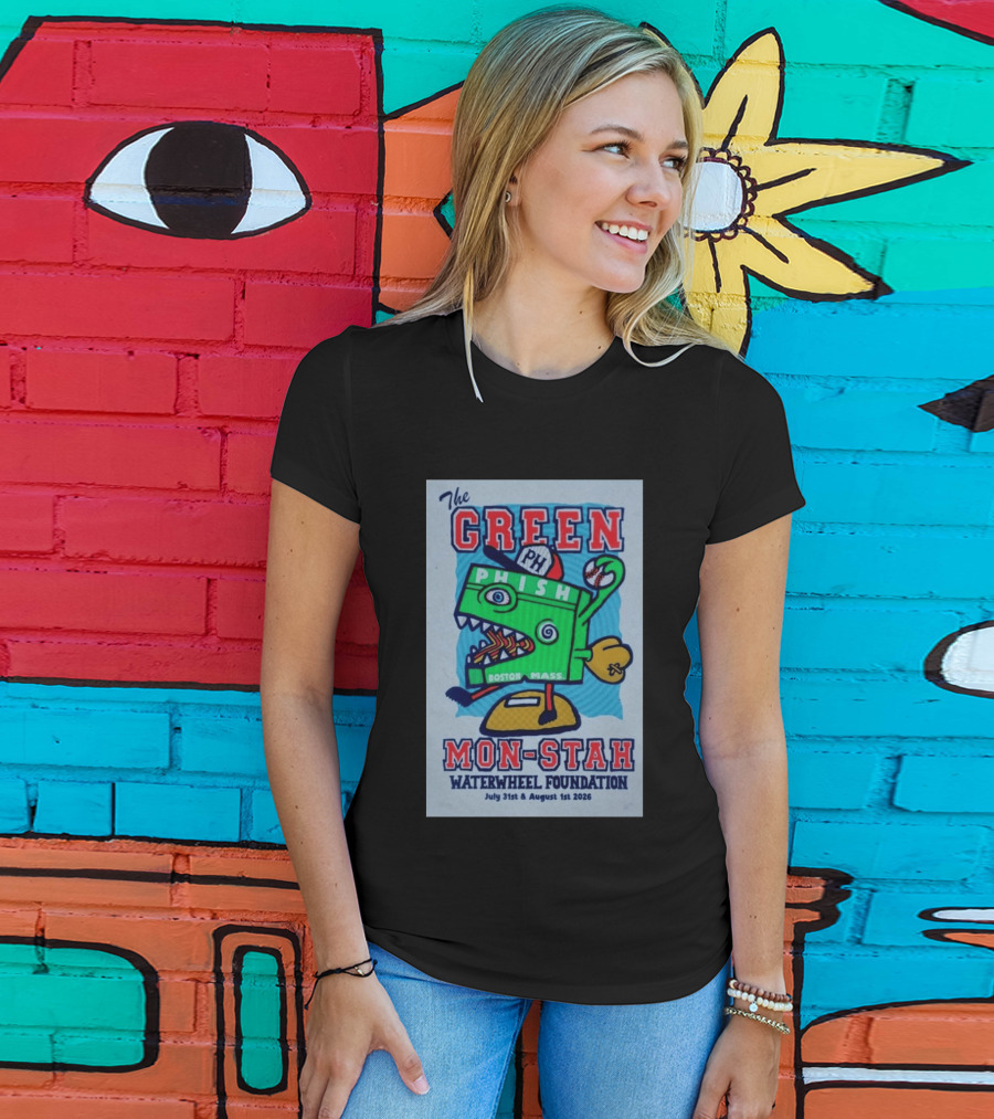 The WaterWheel Foundation The GREEN MON STAH Phish Fenway Park Boston July 31st August 1st 2026 T-Shirt