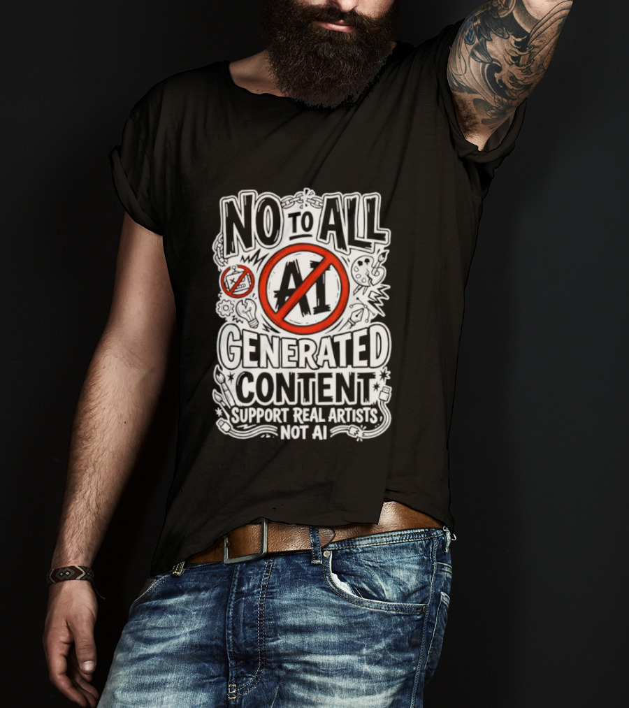 No To All AI Generated Content Support Real Artists Not AI T-Shirt